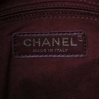 Chanel Calfskin Stitched Large Drawstring CC Bag Burgundy 6 of 7