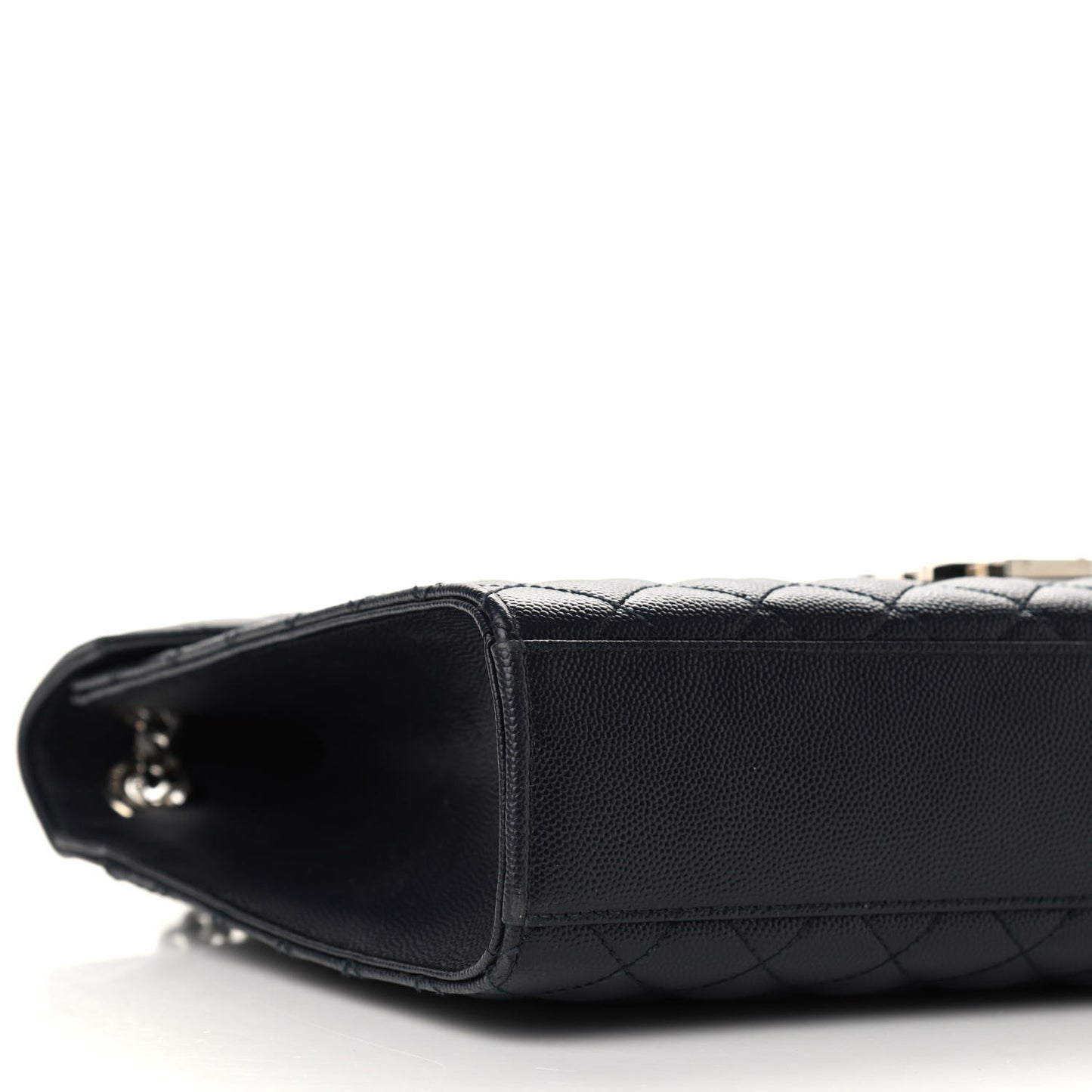 Grain De Poudre Mixed Matelasse Large Triquilt Monogram Satchel Deep Marine
