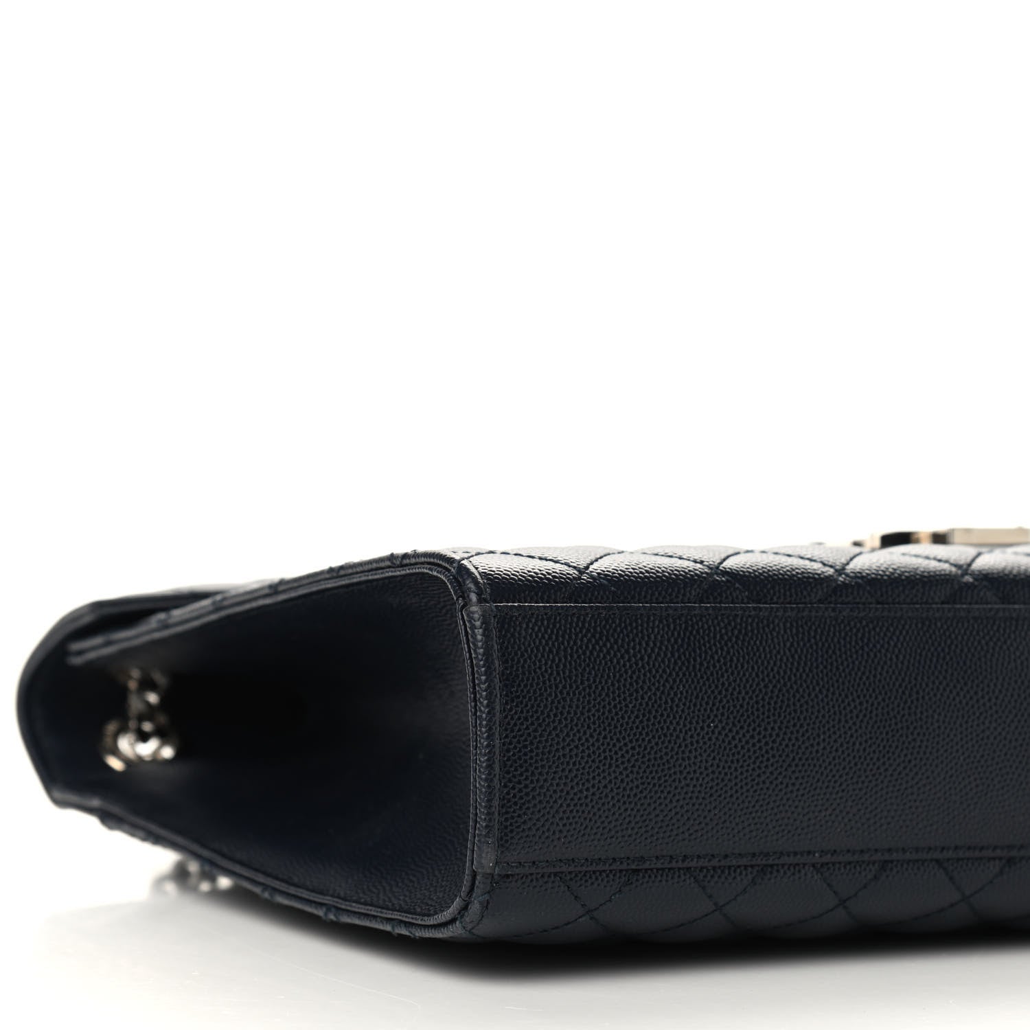 Saint Laurent Grain De Poudre Mixed Matelasse Large Triquilt Monogram Satchel Deep Marine 8 of 11