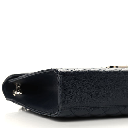 Saint Laurent Grain De Poudre Mixed Matelasse Large Triquilt Monogram Satchel Deep Marine 8 of 11