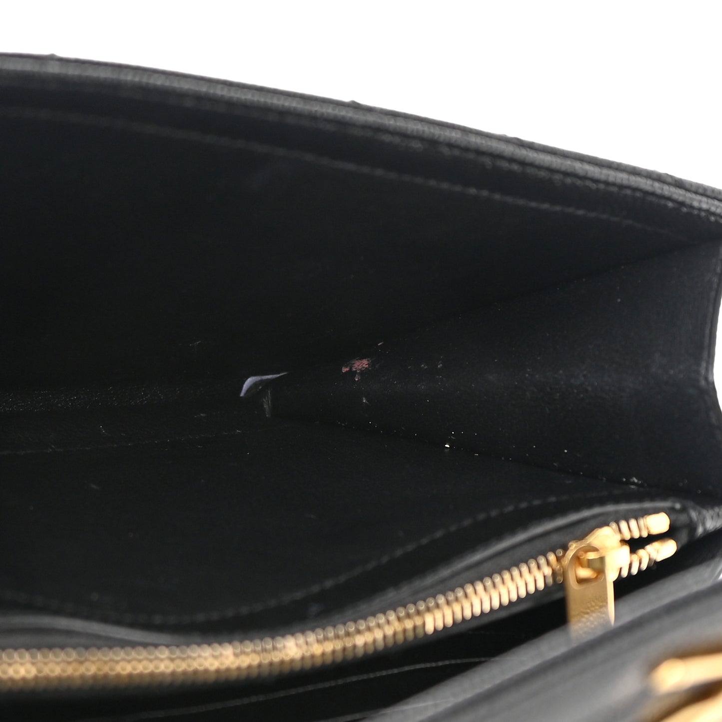 Grain De Poudre Matelasse Chevron Monogram Chain Wallet Black