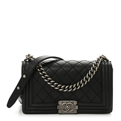 Chanel Calfskin Stitched Medium Boy Flap Black 1 of 11
