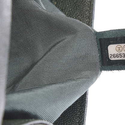 Chanel Caviar Chevron Quilted Medium Boy Flap Dark Green 7 of 10