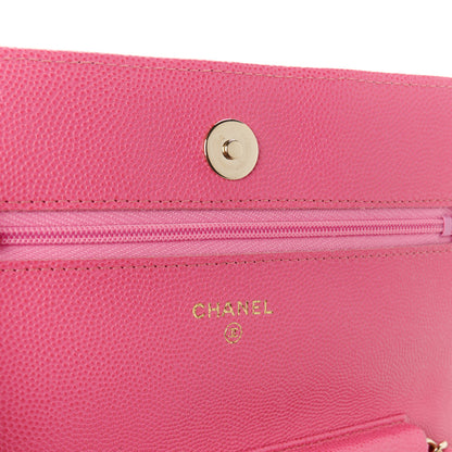 Chanel Caviar Quilted Wallet on Chain WOC Pink 6 of 11