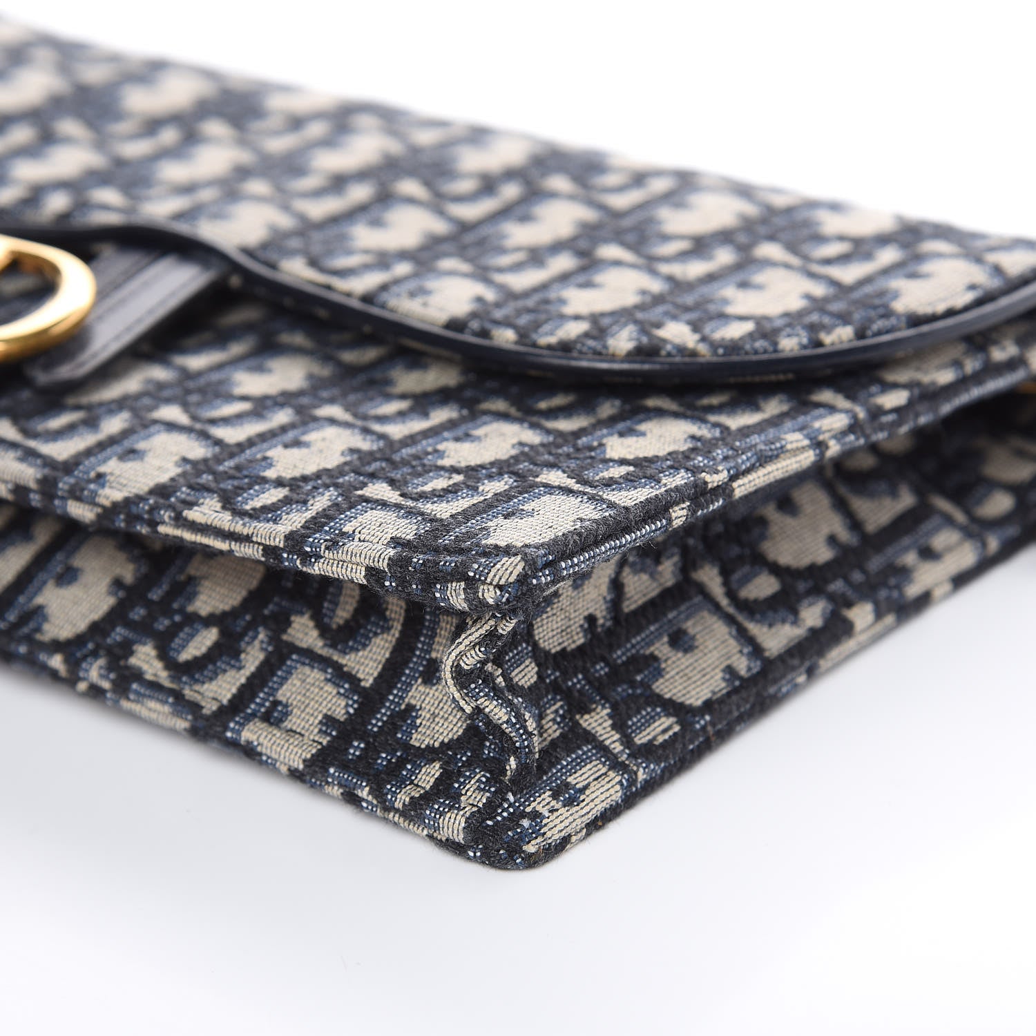 Christian Dior Oblique Saddle Chain Pouch Blue 8 of 8
