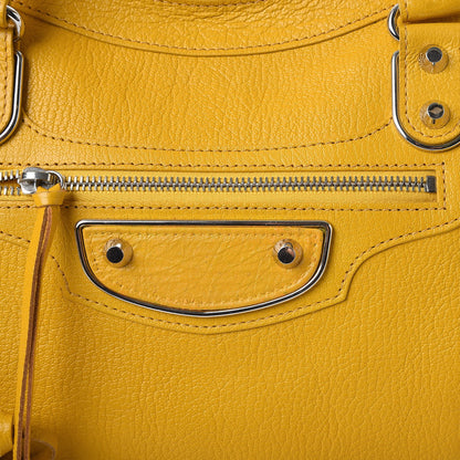 Balenciaga Chevre Silver Metallic Edge Hardware City Jaune Epi 9 of 13