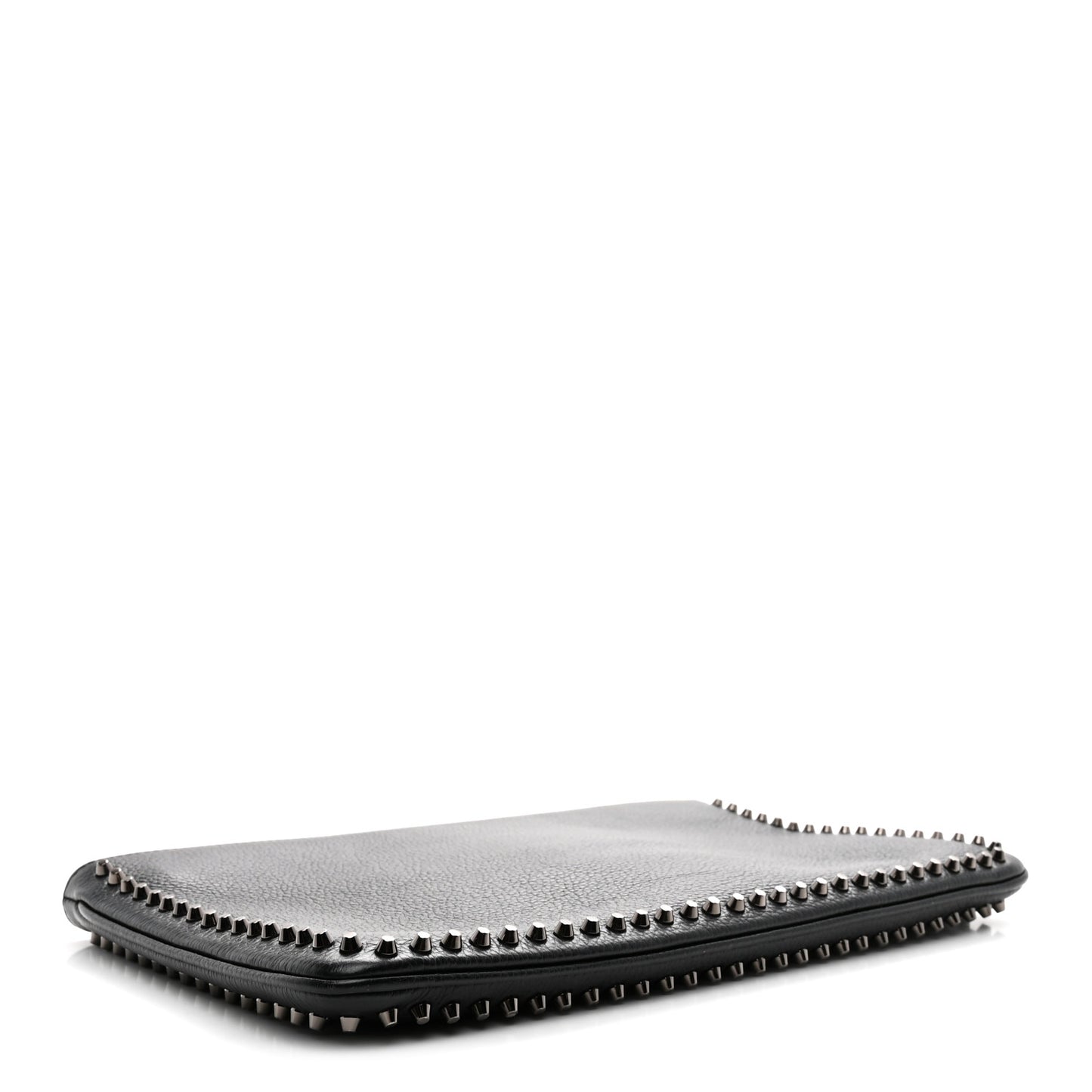 Calfskin Studded Loubiposh Clutch Black