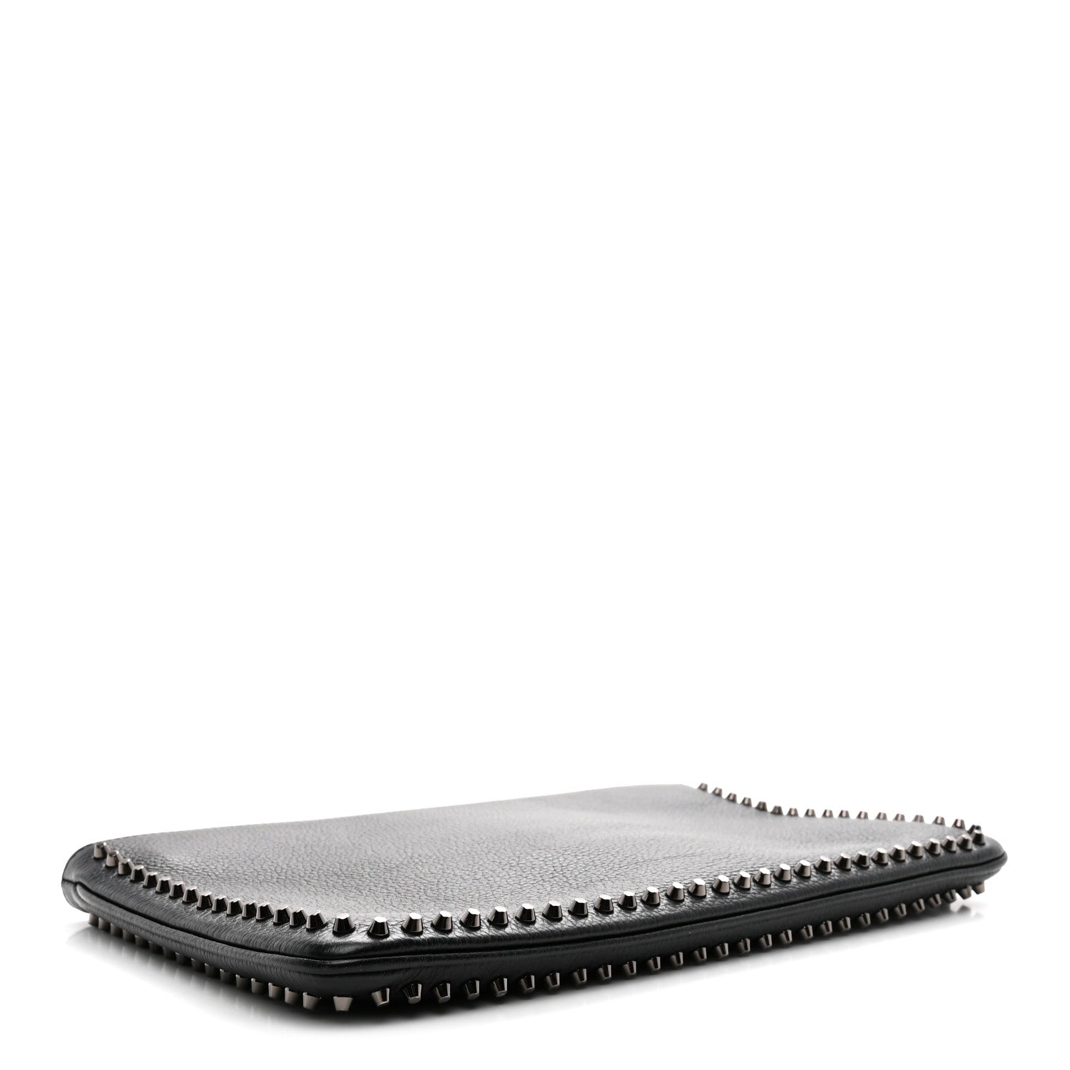 Christian Louboutin Calfskin Studded Loubiposh Clutch Black 3 of 8