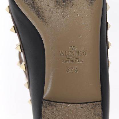 Valentino Garavani Nappa Rockstud Cage Ballerina Flats 37.5 Black Poudre 9 of 14