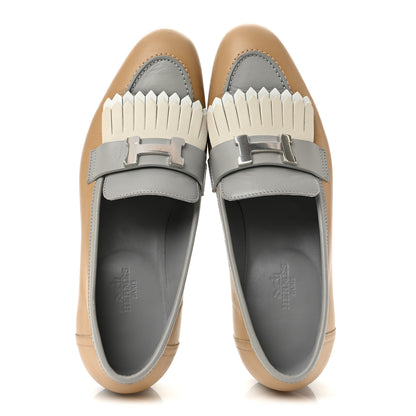 Hermes Goatskin Womens Royal Loafers 38 Beige Albinos 2 of 10
