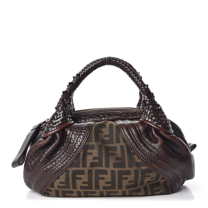 Fendi Zucca Nappa Nuvolata Vitello Tortuga Spy Bowler Tobacco Moro 1 of 10