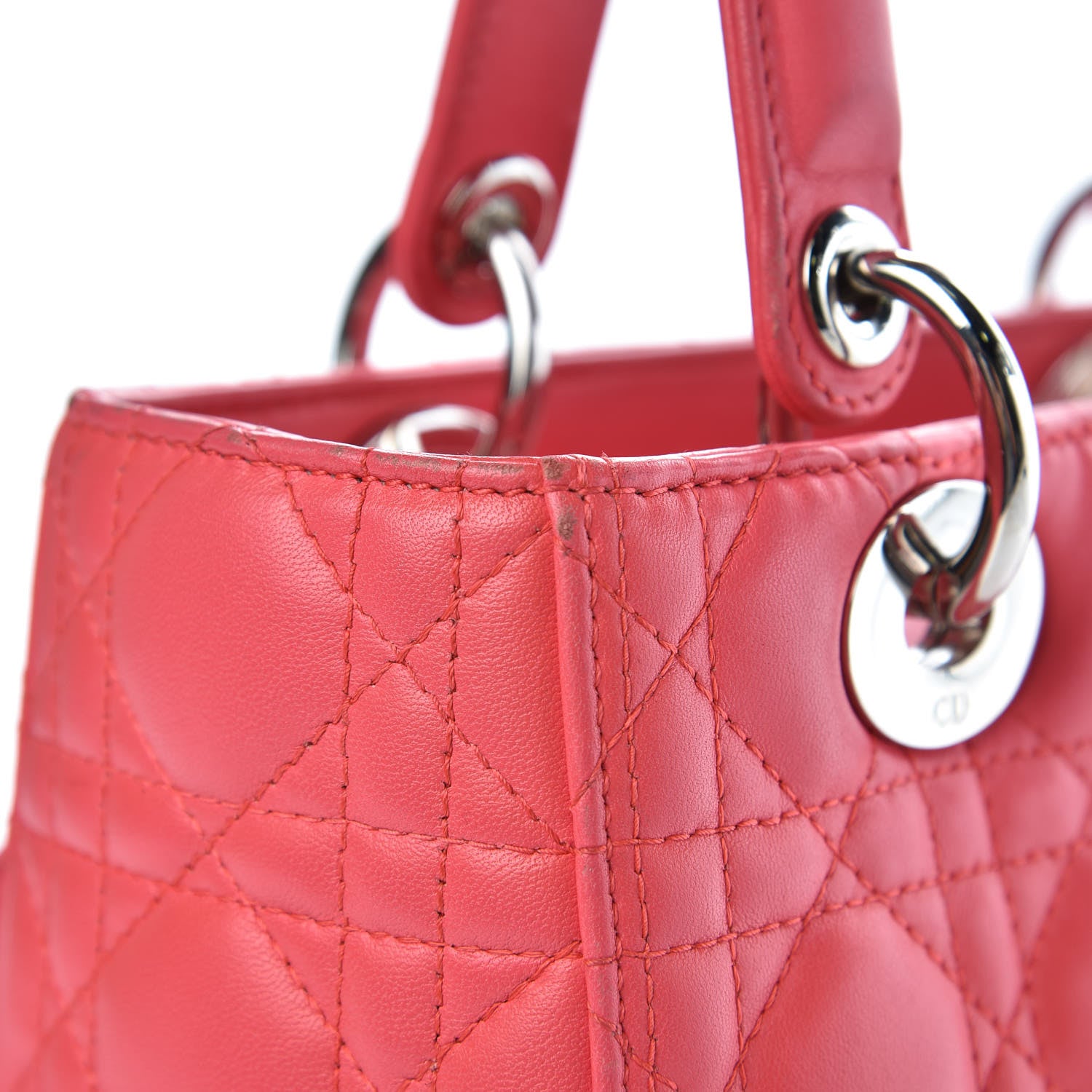 Christian Dior Lambskin Cannage Medium Lady Dior Pink 16 of 17
