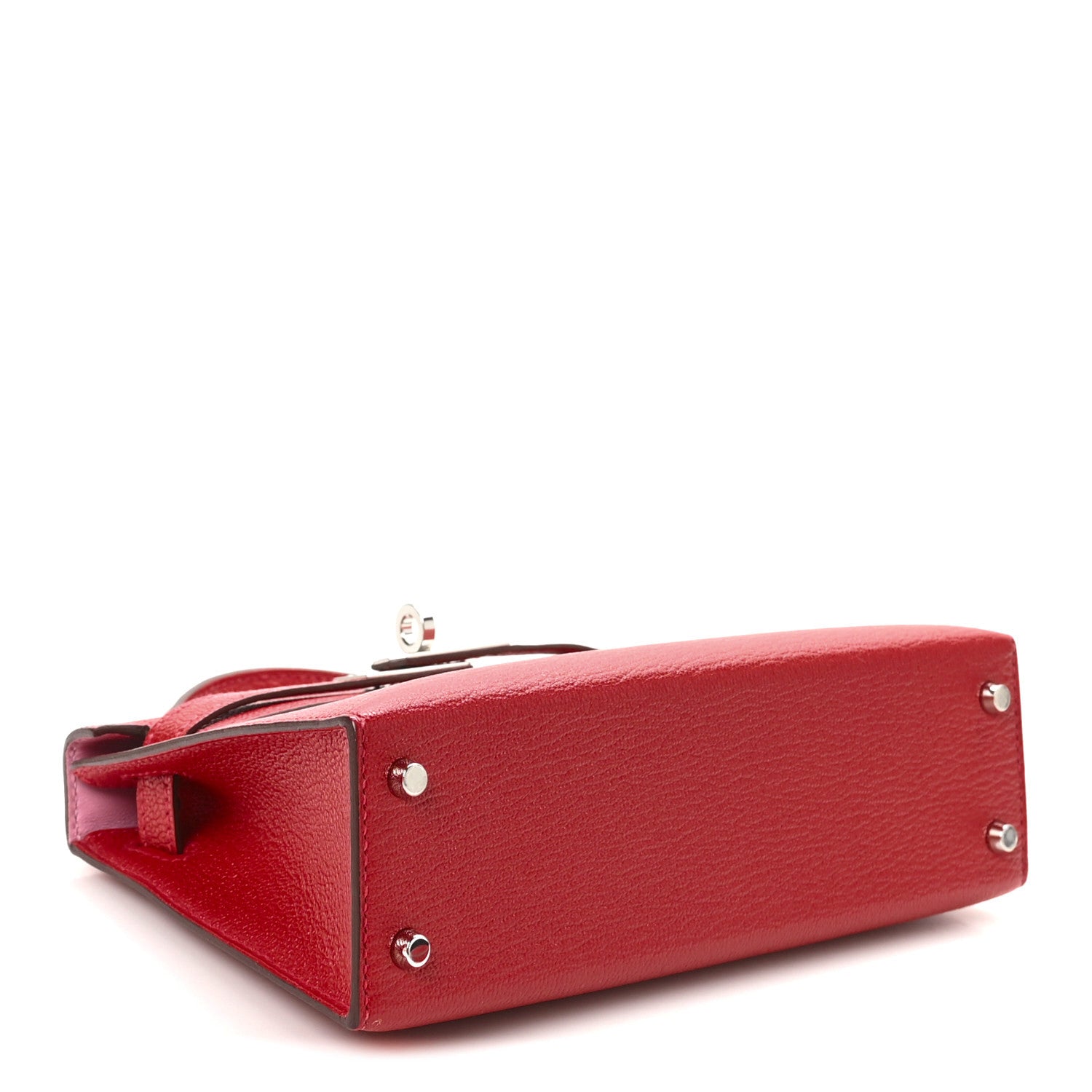 Hermes Chevre Mysore Verso Mini Kelly Sellier 20 Rouge Casaque Bubblegum 4 of 11