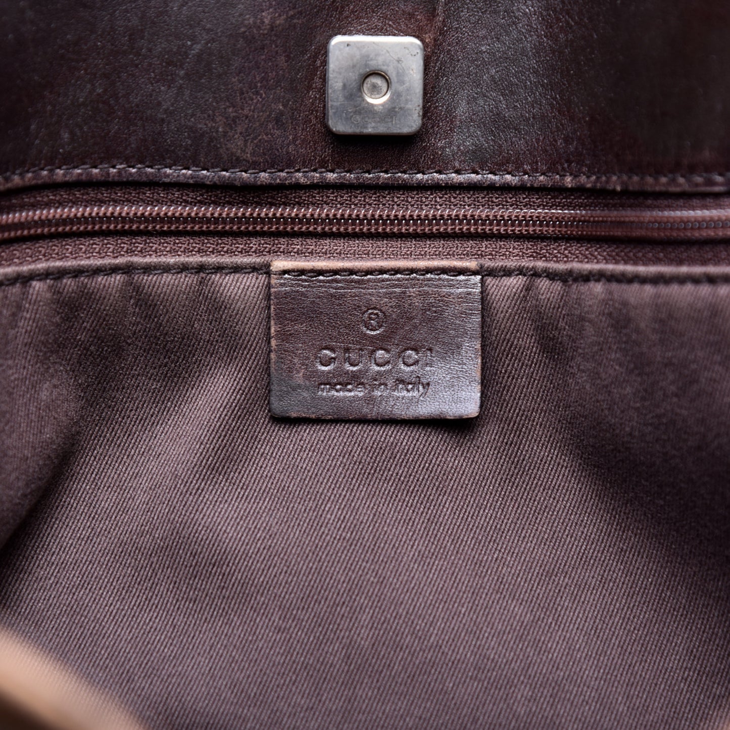 Denim Monogram Tote Dark Brown