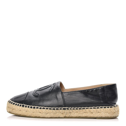 Chanel Lambskin CC Espadrilles 38 Black 1 of 12