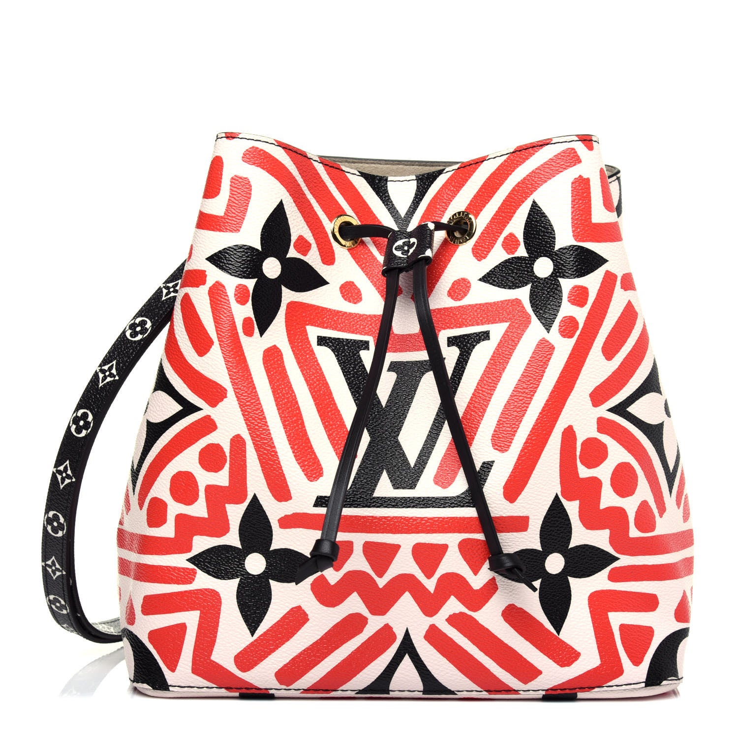 Louis Vuitton Monogram Giant Crafty NeoNoe MM Creme Rouge Black 1 of 12