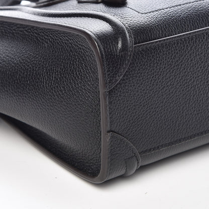 Celine Drummed Calfskin Nano Luggage Black 8 of 9