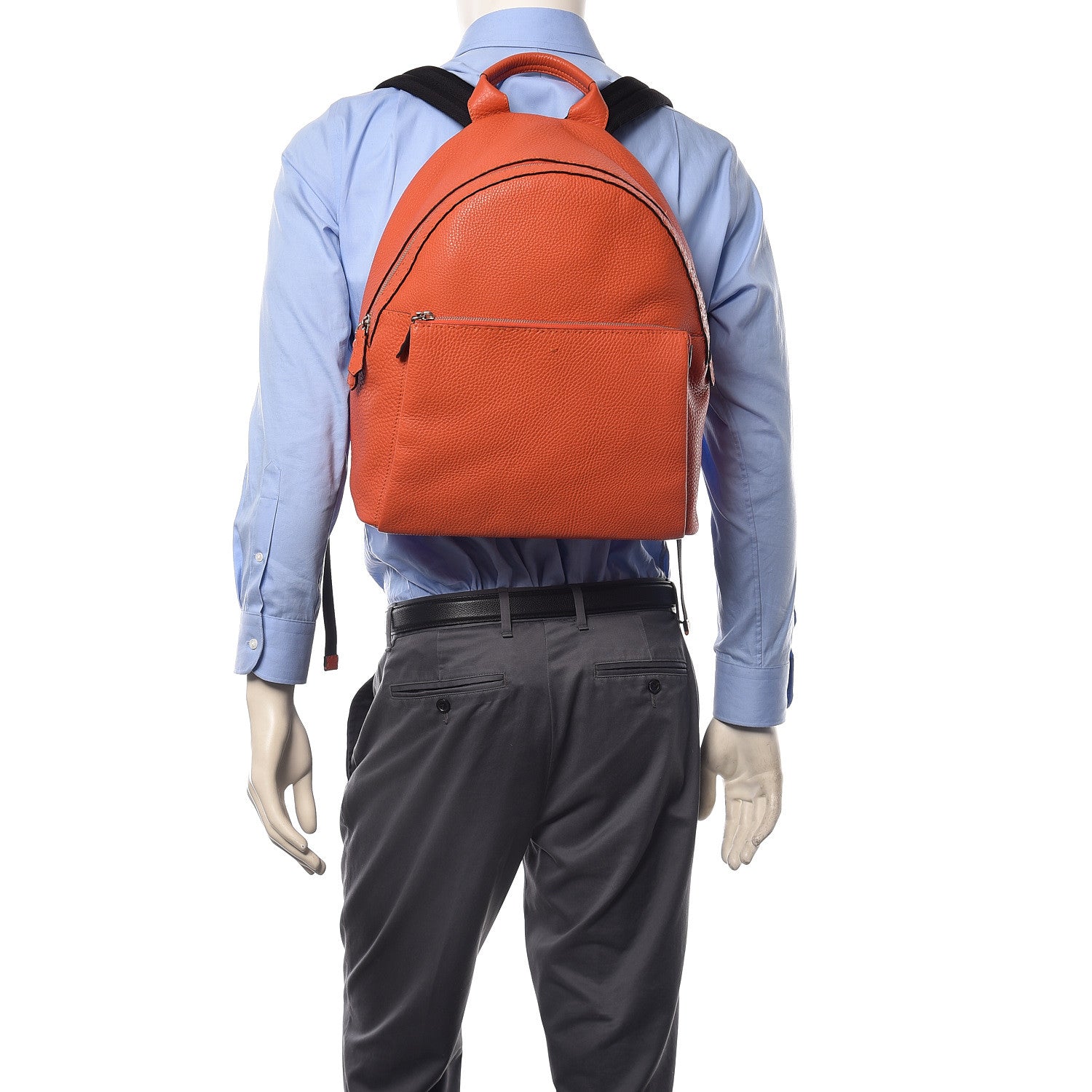 Fendi Cuoio Romano Selleria Backpack Orange 2 of 11