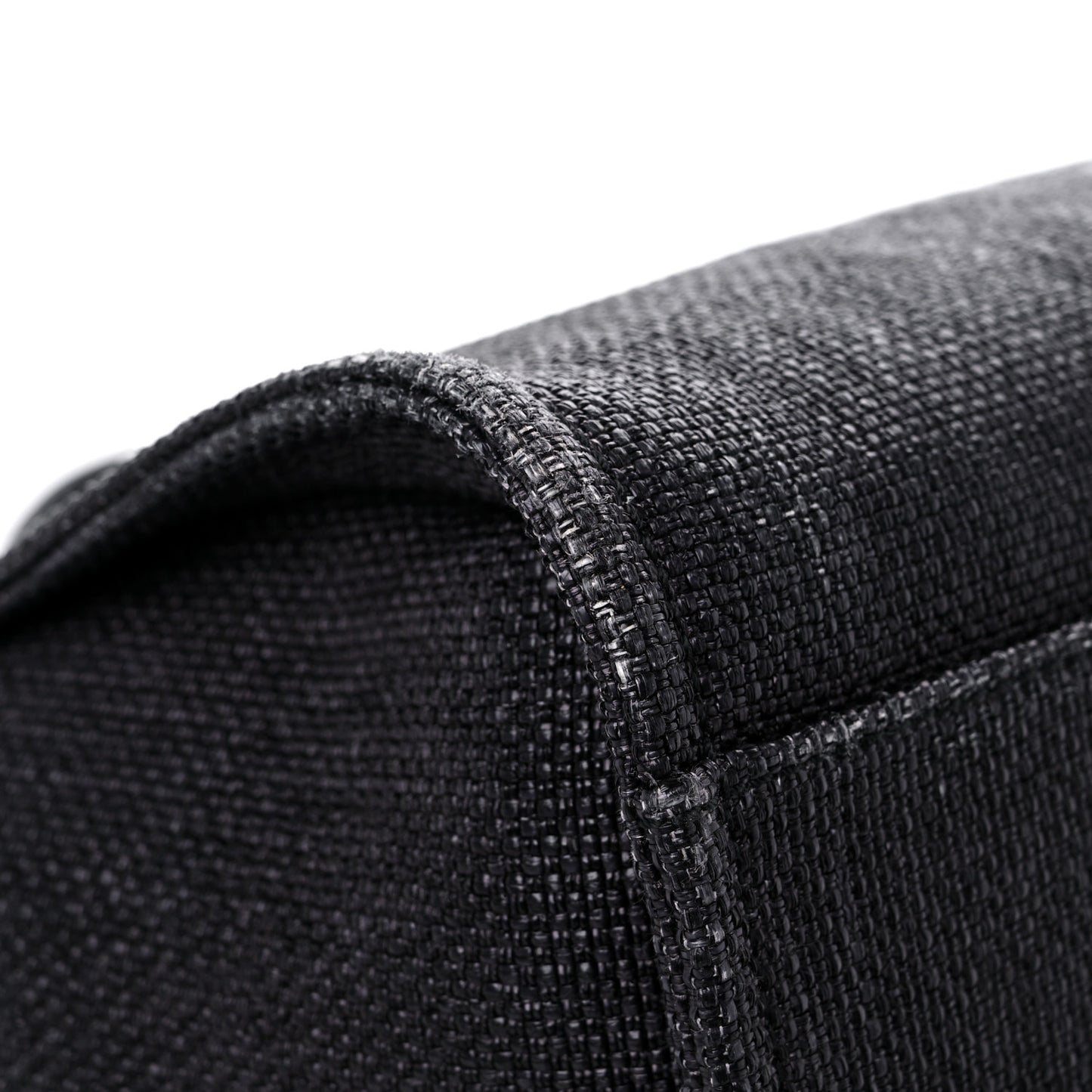 Woven Straw Raffia Large Deauville Tote Black