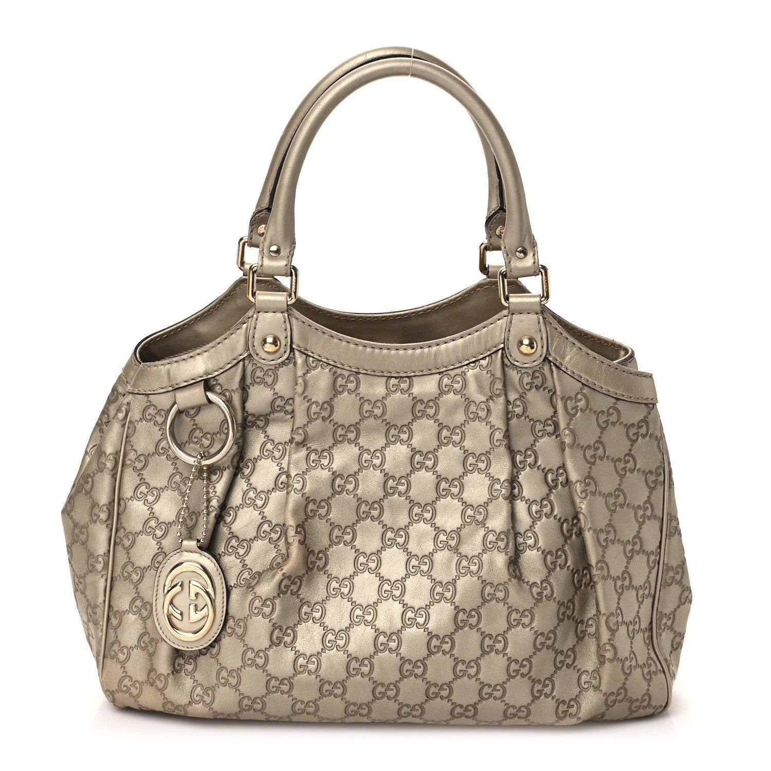 Gucci Guccissima Medium Sukey Tote Champagne 1 of 12