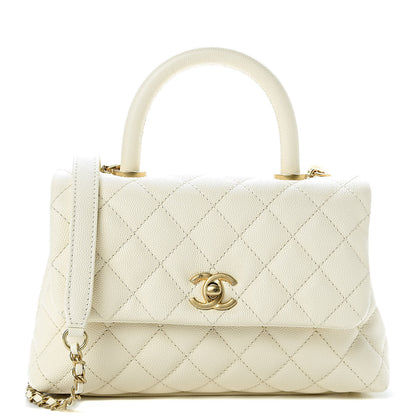 Chanel Caviar Quilted Mini Coco Handle Flap Light Beige 1 of 12
