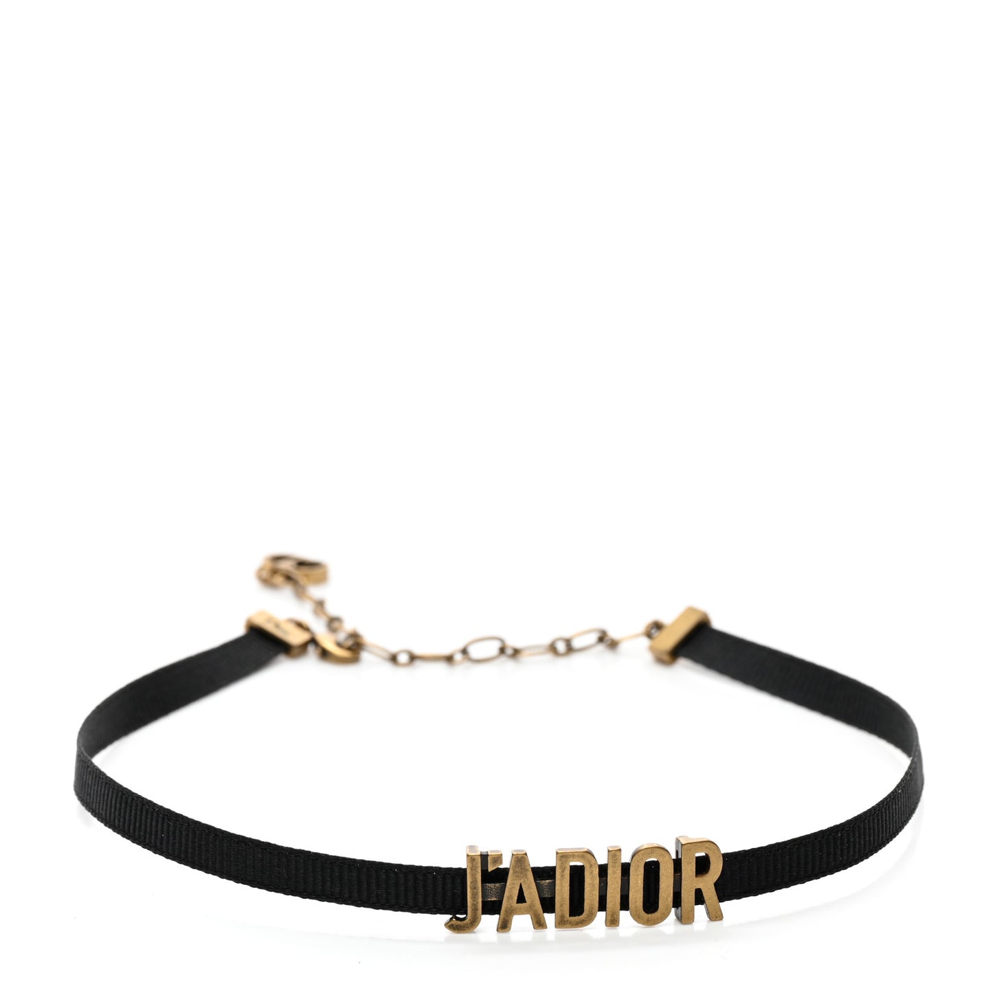 Grosgrain Ribbon J'Adior Logo Choker Necklace Black