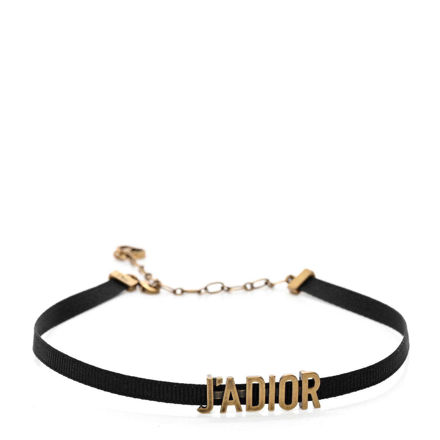 Christian Dior Grosgrain Ribbon J'Adior Logo Choker Necklace Black 1 of 5