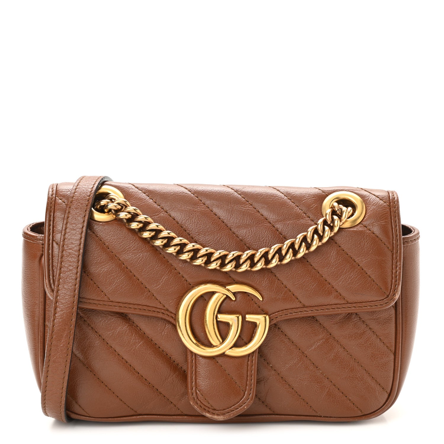 Gucci Azalea Calfskin Matelasse Diagonal Mini GG Marmont Shoulder Bag Cuir 1 of 13