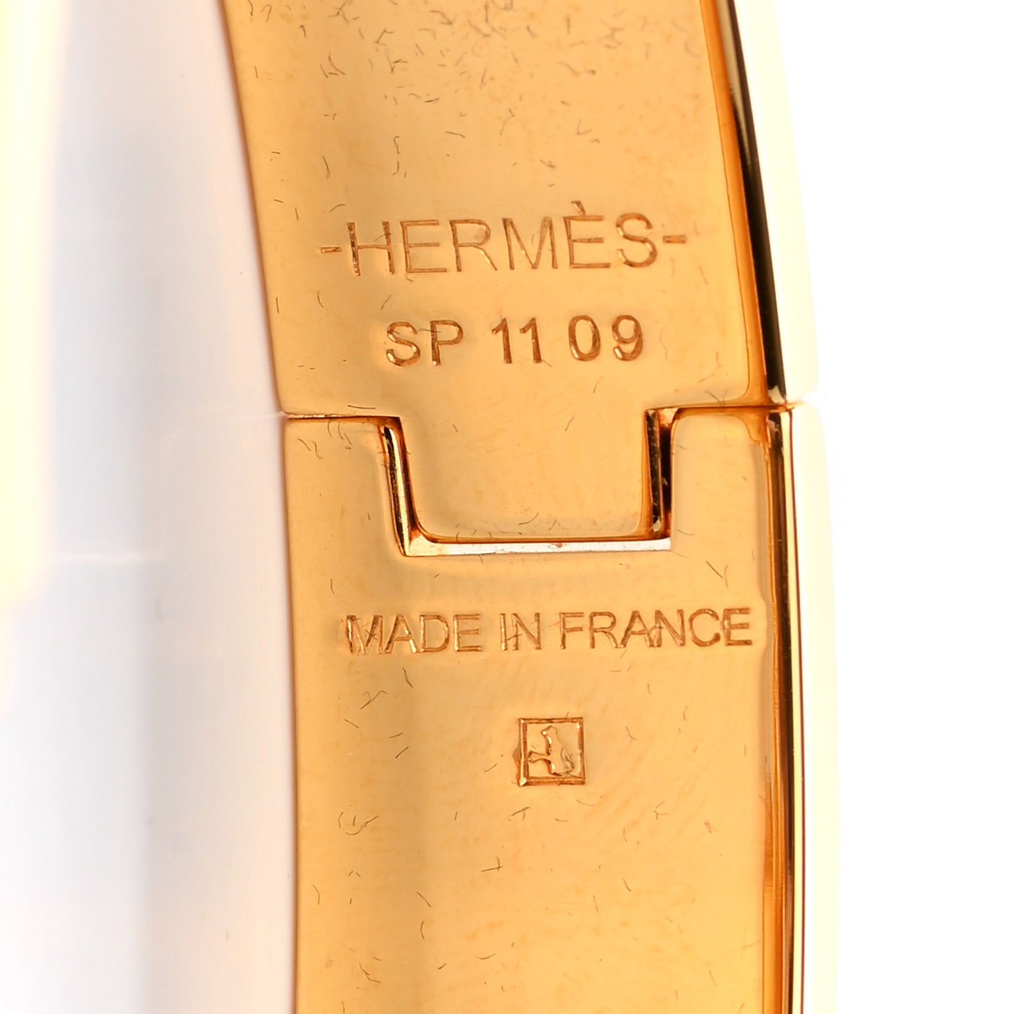 Enamel Narrow Clic Clac H Bracelet PM White