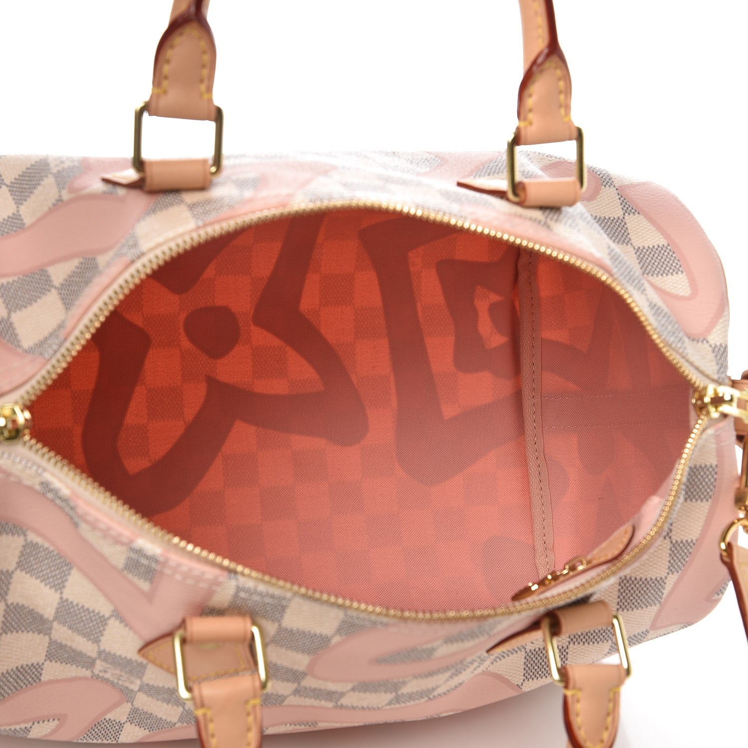 Louis Vuitton Damier Azur Tahitienne Speedy Bandouliere 30 Rose Ballerine 6 of 13