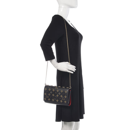 Christian Louboutin Grained Calfskin Spikes Loubinthesky Paloma Wallet On Chain Black Multimetal 2 of 10