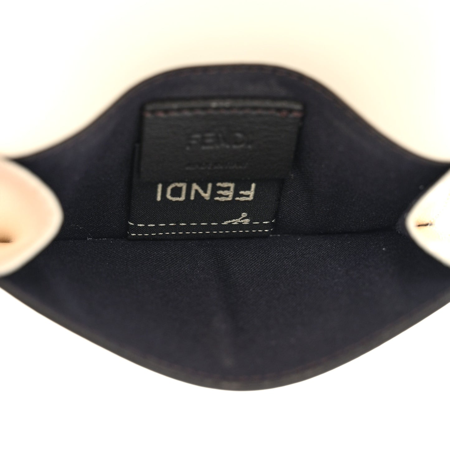 Vitello King Tamponato Logo Embossed Fold Over Card Holder Wallet Poudre