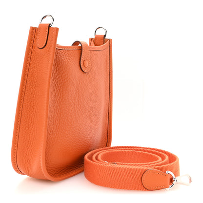 Hermes Taurillon Clemence Evelyne TPM Orange 3 of 11
