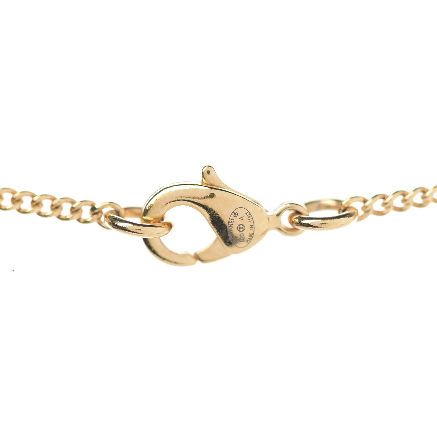 Metal CC Paris Button Necklace Gold