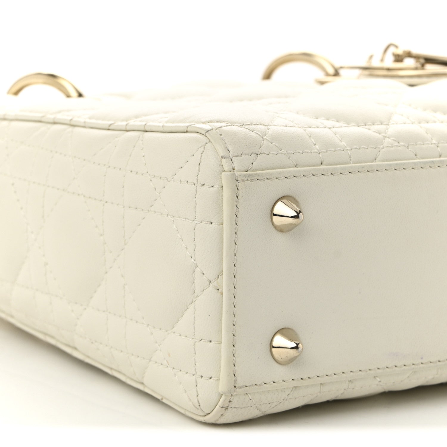 Christian Dior Lambskin Cannage Small Lady Dior White 9 of 10