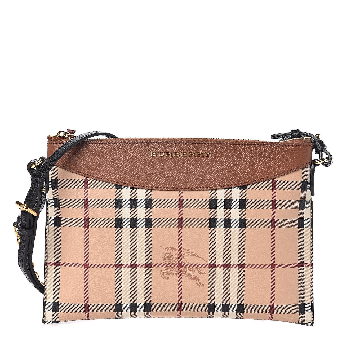 Haymarket Check Peyton Crossbody Clutch Bag Toffee