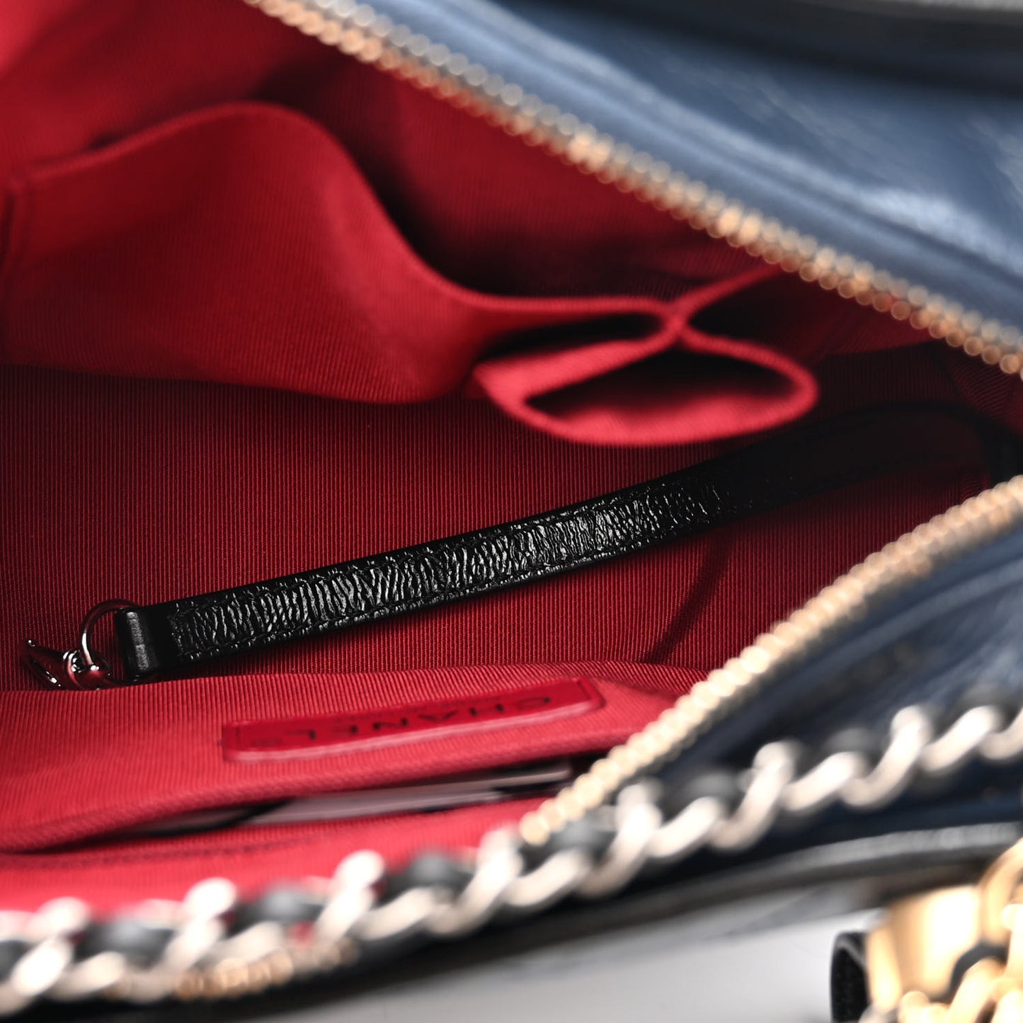 Aged Calfskin Quilted Small Gabrielle Hobo Navy Black