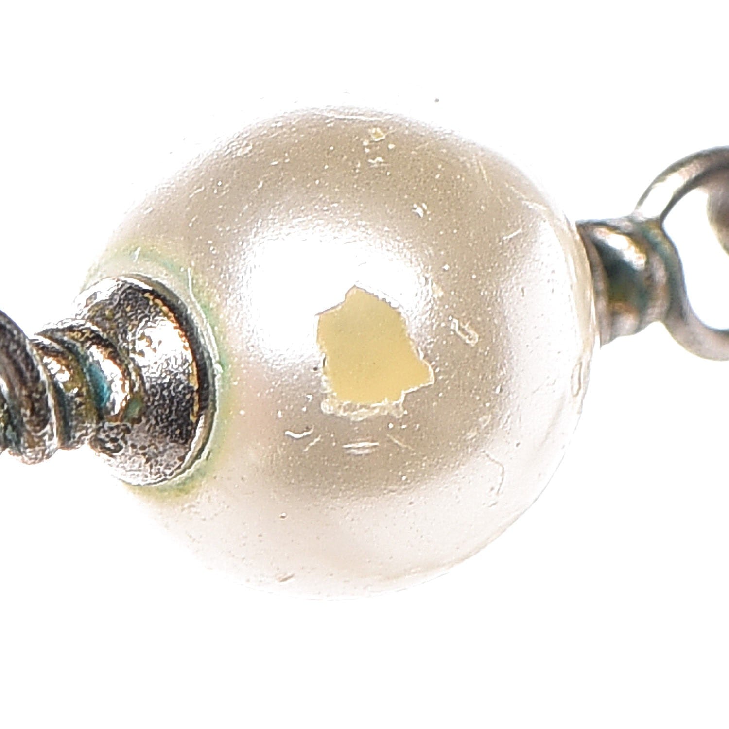 Chanel Crystal Pearl CC Long Necklace Silver 13 of 19