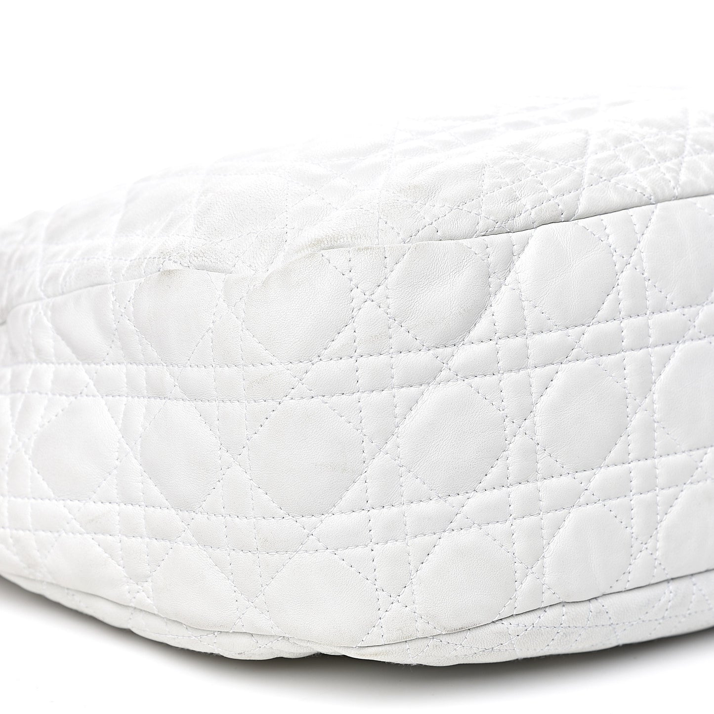 Lambskin Cannage Large Dior Soft Hobo White