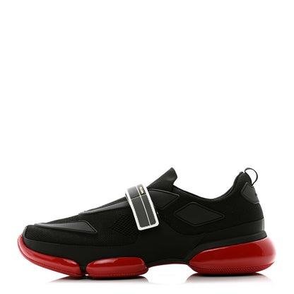 Prada Rubber Knit Fabric Mens Cloudbust Air Sneakers 10 Black Red 1 of 8