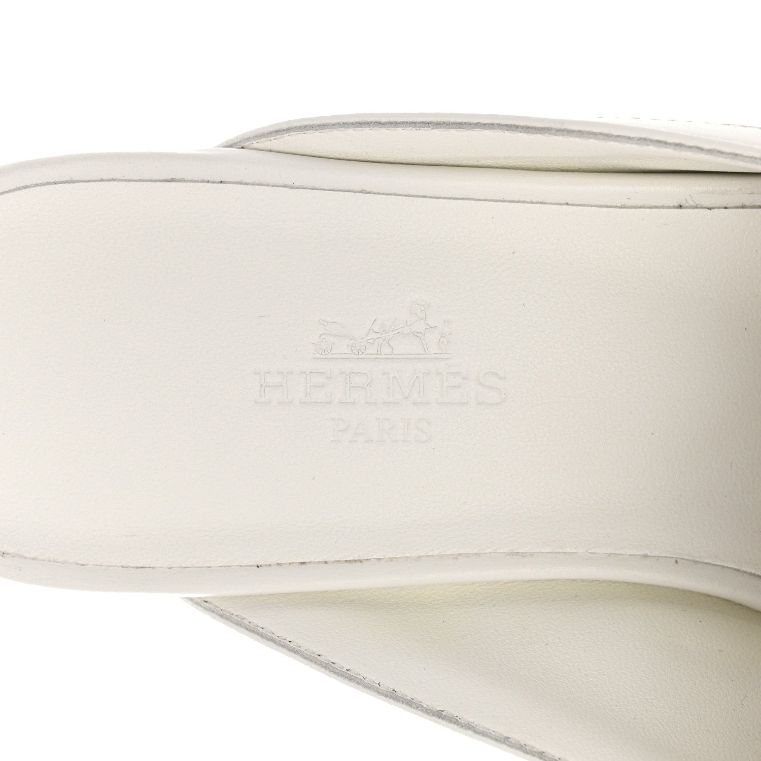 Hermes Calfskin Womens Groupie Mules 37 White 7 of 9