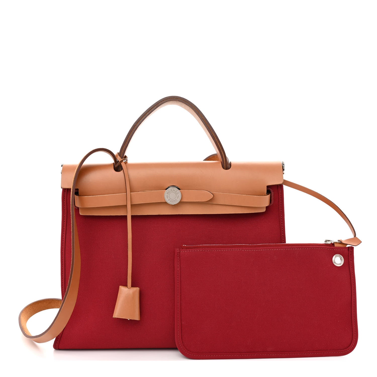 Hermes Vache Hunter Toile Herbag Zip 31 PM Rubis 2 of 15