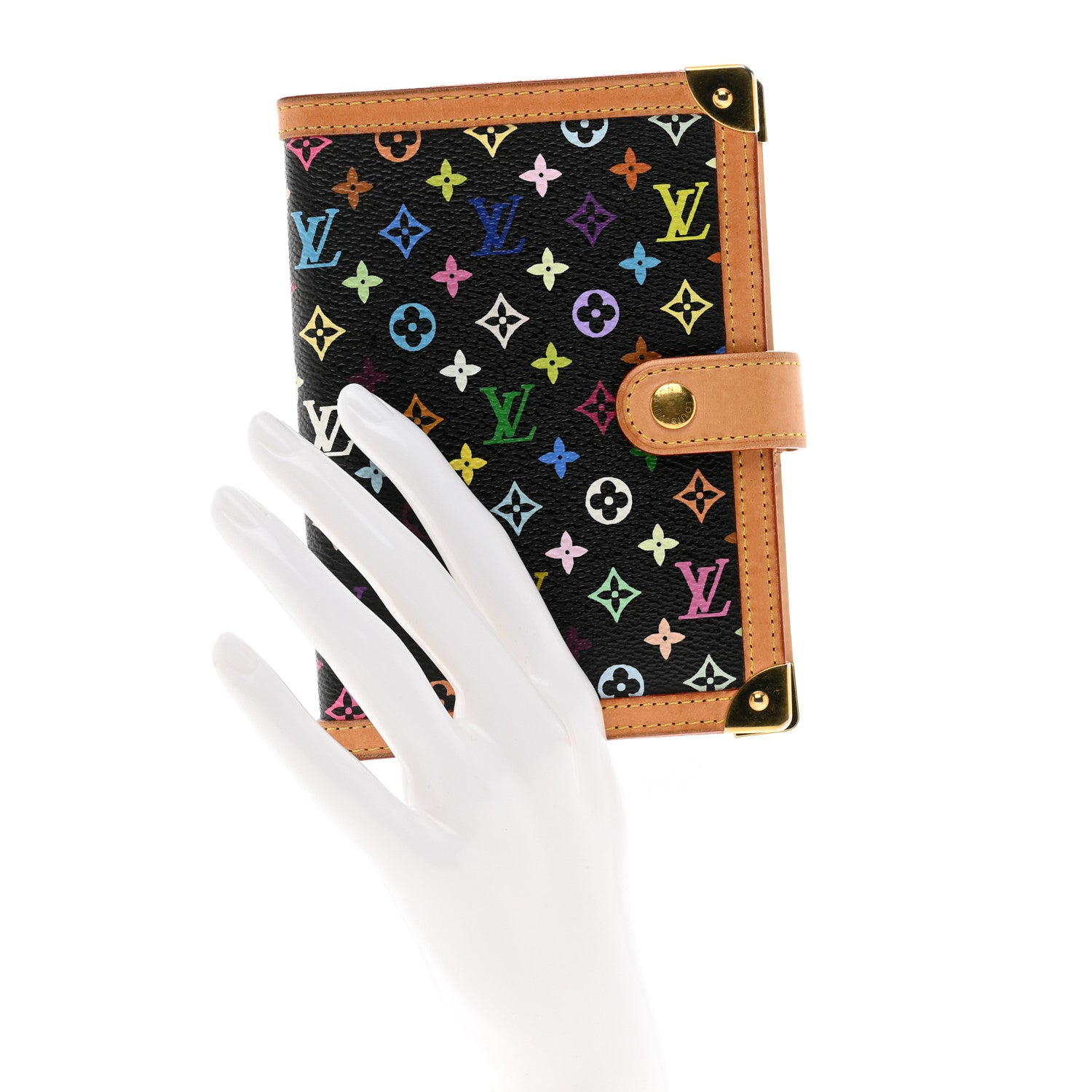 Louis Vuitton Monogram Multicolor Small Ring Agenda Cover Black 2 of 7