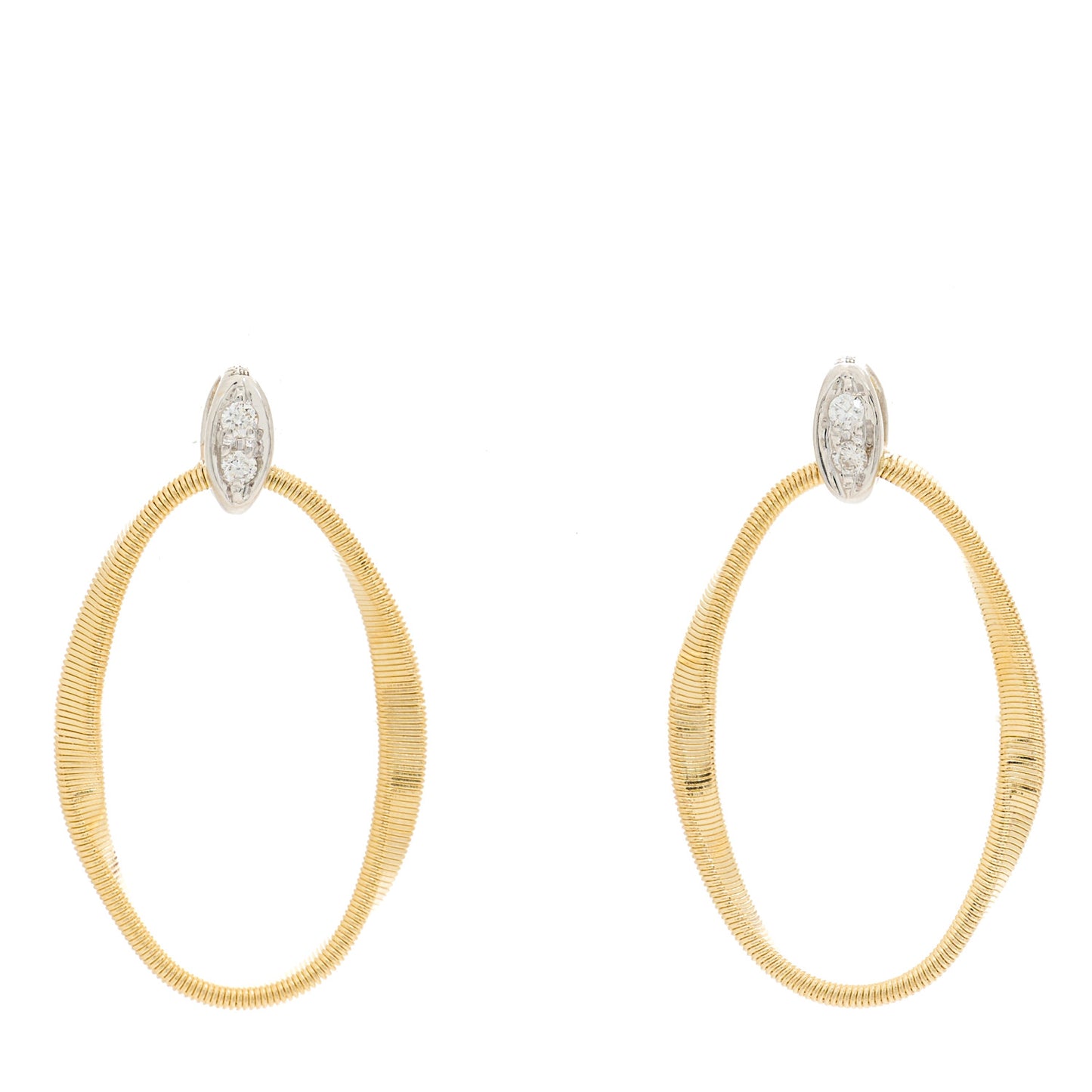 18K Yellow White Gold Diamond Marrakech Onde Earrings