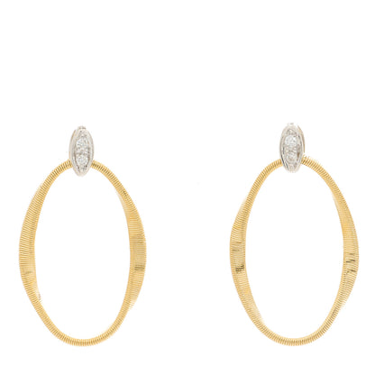 Marco Bicego 18K Yellow White Gold Diamond Marrakech Onde Earrings 1 of 5