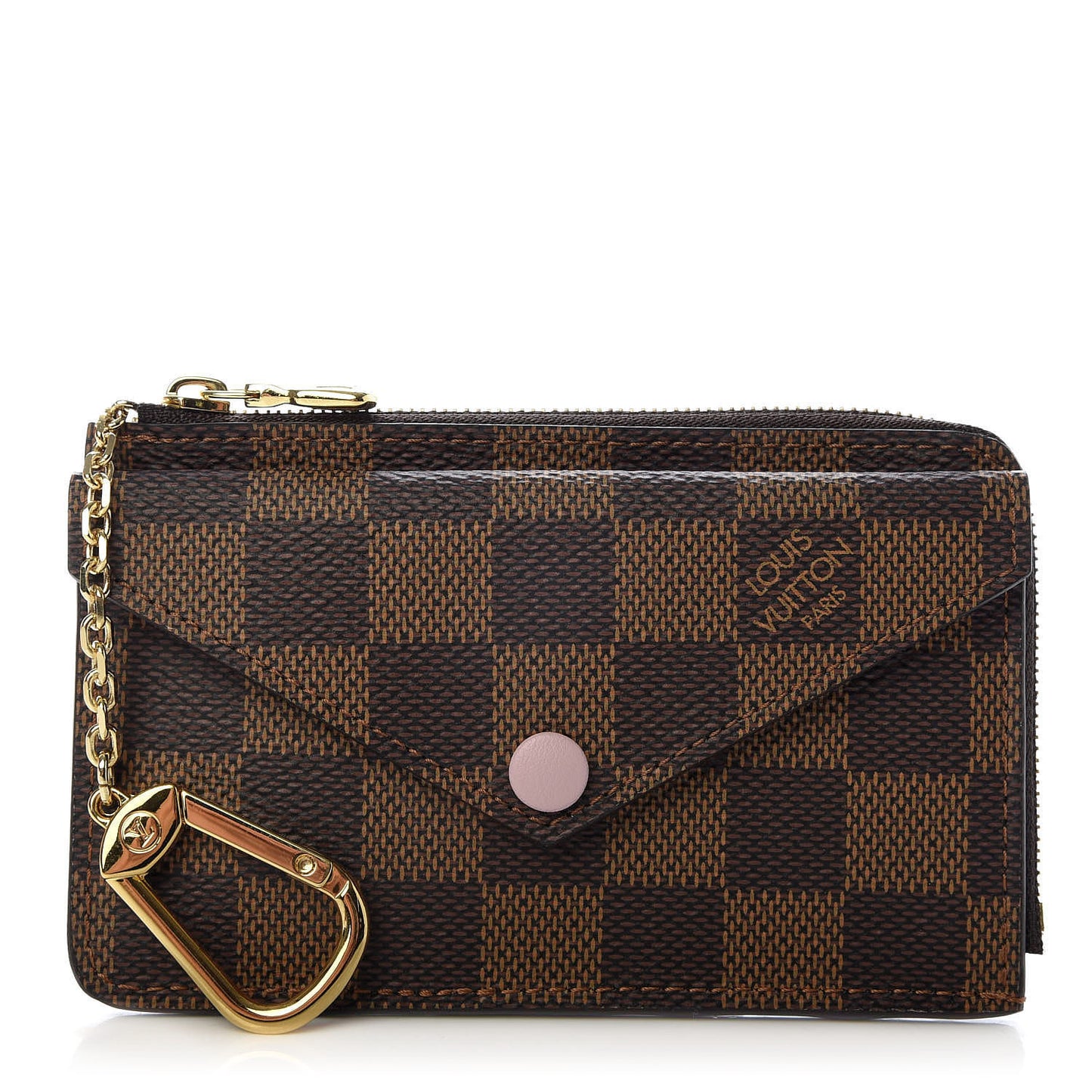 Damier Ebene Recto Verso Card Holder Rose Ballerine