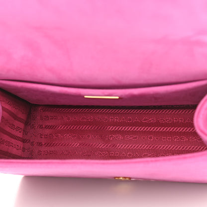 Prada Velluto Ricamo Cahier Shoulder Bag Fuxia 5 of 11