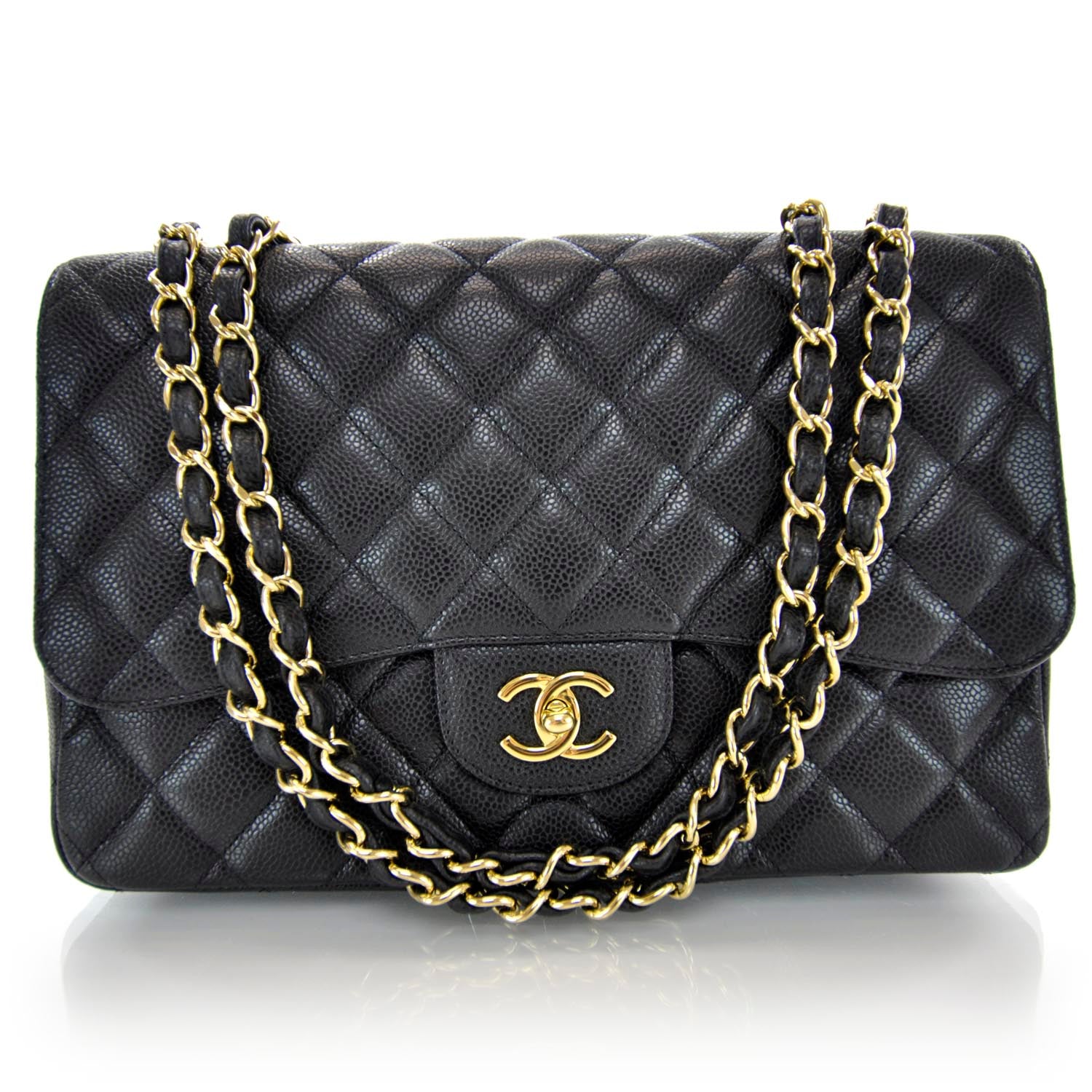 Chanel Caviar Jumbo Single Flap Black 1 of 11