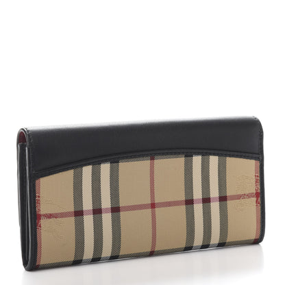 Burberry Grainy Calfskin House Check Continental Wallet Black 3 of 10