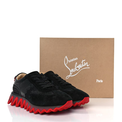 Christian Louboutin Suede Glitter Mens Loubishark Sneakers 44 Black 8 of 8